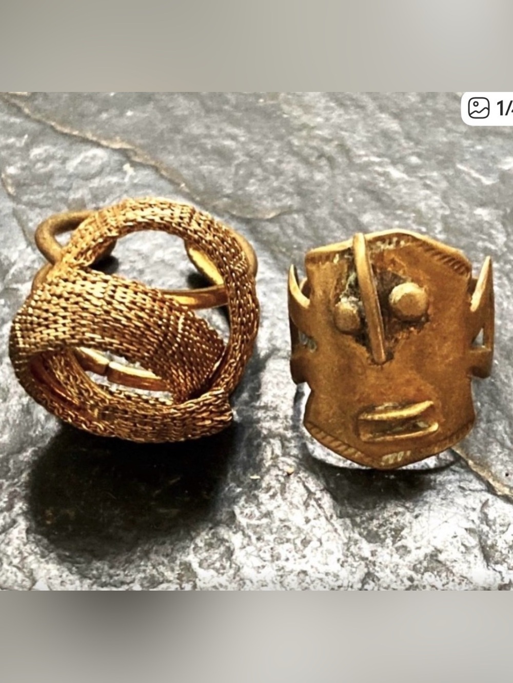 Artisanal Gold-Tone Rings - Levant Travel Finds | Set of 2 (OSFA)